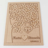 Quadro De Assinaturas Para Casamento Casal Passaros Mdf Cru