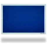 Quadro De Aviso Feltro Azul 090x060cm   Moldura Epoxi Branco