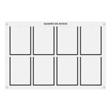 Quadro De Aviso Gestão Em Mdf 8 Displays Vertical A4 De Acrílico Cor Branco Cor Da Armação Preto