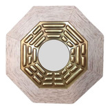 Quadro De Madeira Clara Feng Shui Baguá Espelho Plano 13 Cm