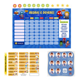 Quadro De Rotina Infantil Incentivo Quadro brinde Heróis