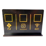 Quadro Decoração Balcão Loja Pix Instagram Wifi Placa Qrcode