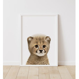 Quadro Decoração Infantil Gepardo Filhote Retrato