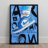 Quadro Decoração Quarto Moderno Tenis Azul Na Moda Basquete