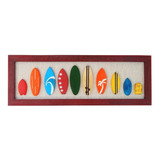 Quadro Decoração Surf Pranchas Madeira Alta Qualidade Praia