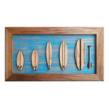 Quadro Decoração Surf Pranchas Mar Em Madeira Náutico Praia