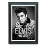 Quadro Decorativ Fotografico Do Rei Elvis Presley Moldura A3