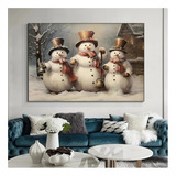 Quadro Decorativo 1 Peça 40x60 Natal Boneco De Neve Abstrato