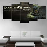 Quadro Decorativo 115x60 Counter Strike Source 5pçs Csgo