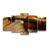 Quadro Decorativo 115x60 Quarto Música Violino
