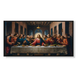 Quadro Decorativo 120x60 Panorâmico Santa Ceia Premium Luxo