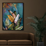 Quadro Decorativo 120x90 Moldura Madeira Flores