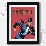 Quadro Decorativo 50x40cm Mandrake Magico Lee Falk Hq Filme Decoracao Para Casa Sala Copa Cozinha Quarto Varanda Hall Loja Escritorio Moldura Paspatur Pronto Para Pendurar