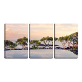 Quadro Decorativo 55x110 Piscina Em Frente Ao Mar