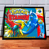 Quadro Decorativo A3 45x33 Pokemon Stadium 2 Nintendo 64