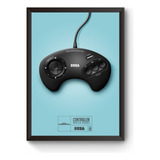 Quadro Decorativo A3 Game Retrô Controle Mega Drive 42 X 29
