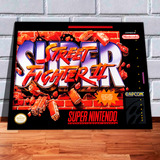 Quadro Decorativo A3 Super Street Fighter 2 Super Nintendo