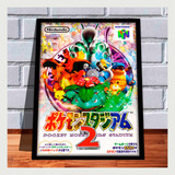 Quadro Decorativo A4 25x33 Pokemon Stadium 2 Jp Nintendo 64