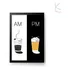 Quadro Decorativo Am Pm Café E Cerveja Cor Da Armação Preta