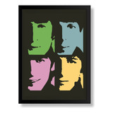 Quadro Decorativo Arte Beatles Poster Moldurado