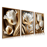 Quadro Decorativo Arte Flor Tulipas Brancas