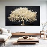 Quadro Decorativo Arvore Da Felicidade- Tela Em Canvas Ideal Para Sala- Quarto E Hall De Entrada -100x70 Cm-