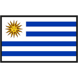 Quadro Decorativo Bandeira Do Uruguai Moldura