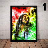 Quadro Decorativo Bob Marley Reggae Com Moldura