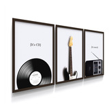 Quadro Decorativo C moldura Guitarra Musica Rock Sala Quarto
