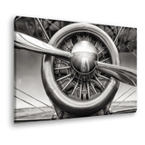 Quadro Decorativo Canvas Grande Hélices Motor Avião 100x150