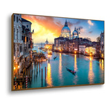 Quadro Decorativo Canvas Grande Moldura Veneza 100x150 Cor Da Armação Moldura Amadeirada Clara Cor Impressão Em Alta Resolução