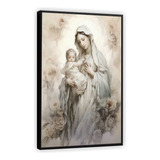 Quadro Decorativo Canvas Jesus Maria Religião Moldura Filete