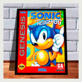 Quadro Decorativo Capa A4 25x33 Sonic Mega Drive Genesis