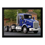 Quadro Decorativo Carreta Americana Kenworth Azul