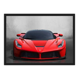 Quadro Decorativo Carro Ferrari Quartos Salas Moldura G03