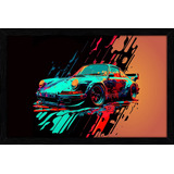 Quadro Decorativo Carros Placa 60x40 Moderno Moldura Virtual Cor Img02 Armação Preto