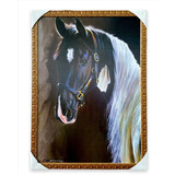 Quadro Decorativo Cavalo Pampa De Preto 50x70cm
