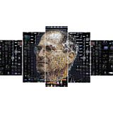 Quadro Decorativo Celebridade Steve Jobs Face Tipografia 