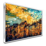 Quadro Decorativo Cidade Em Óleo C