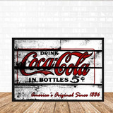 Quadro Decorativo Coca Cola Retro Com Moldura 05