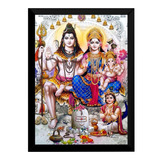 Quadro Decorativo Deus Shiva Família Índia