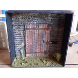 Quadro Decorativo Diorama Cenário Porta De Celeiro Rústico