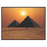 Quadro Decorativo Duas Pirâmides Do Egito 90x60 Sala Quarto Cor Da Moldura Preto