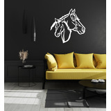 Quadro Decorativo Em Mdf Escultura De Parede Cabeças Cavalo