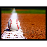 Quadro Decorativo Esporte Bola Quadra De Jogos Basebool B001