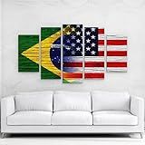 Quadro Decorativo EUA Brasil E Estados