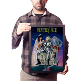 Quadro Decorativo Filme Beetlejuice Poster Na Moldura