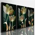 Quadro Decorativo Flor Abstrata Gold Para Sala Quarto Grande