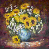 Quadro Decorativo Flores Tropicais Pintura Óleo Sobre Tela