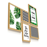 Quadro Decorativo Frases Botânico Folhas Mosaico Quarto Sala